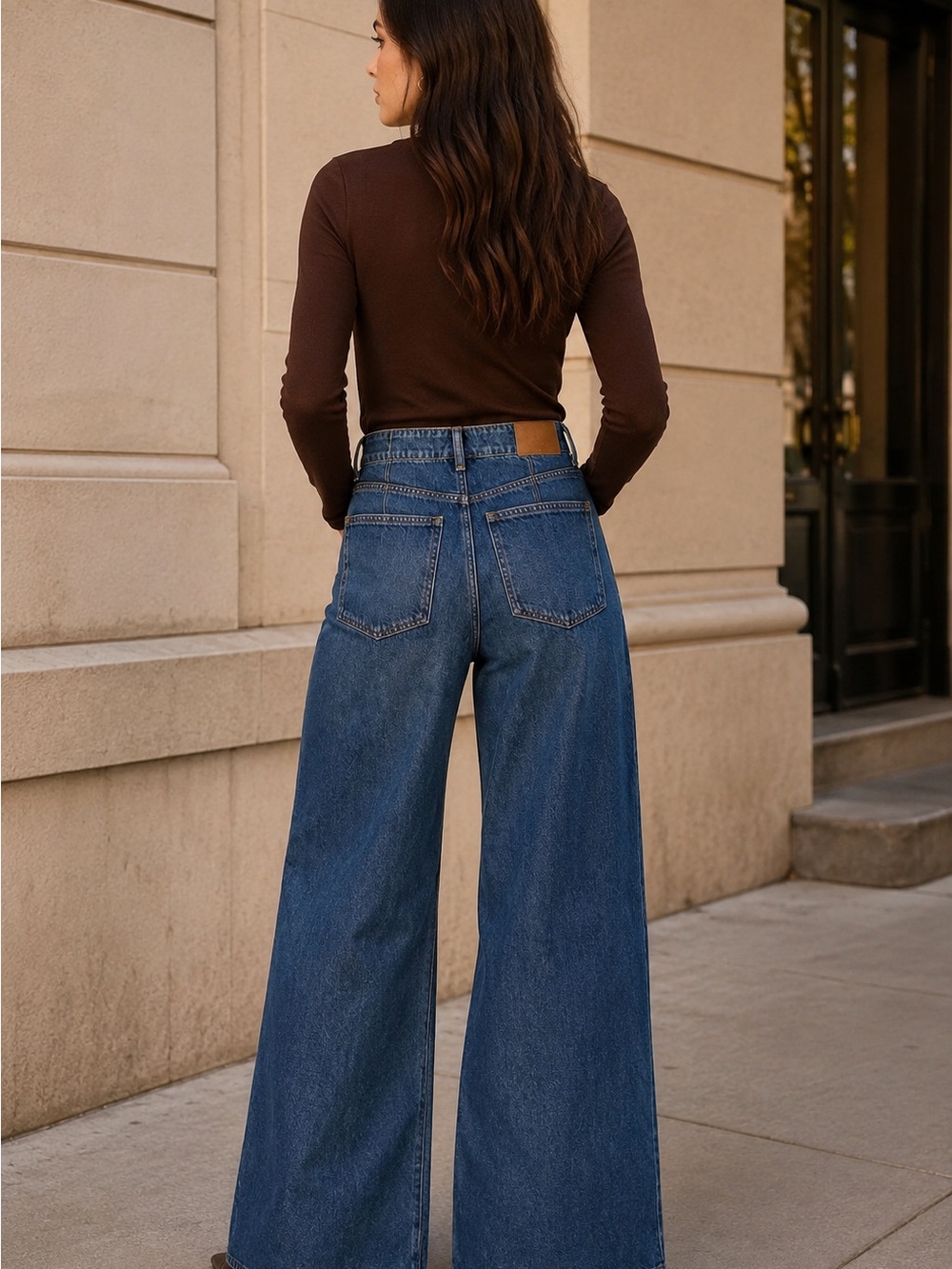 Madewell Wide Sweep Trouser Jeans Size 28 High Rise Wide Leg - Picture 2 of 6